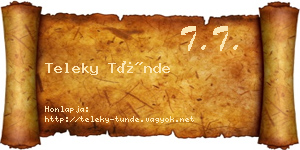 Teleky Tünde névjegykártya